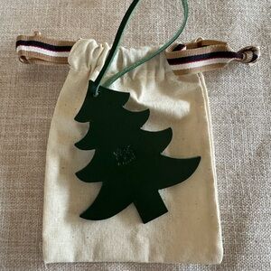 Il Bisonte Green Leather Handbag Purse Charm or Christmas Tree Ornament